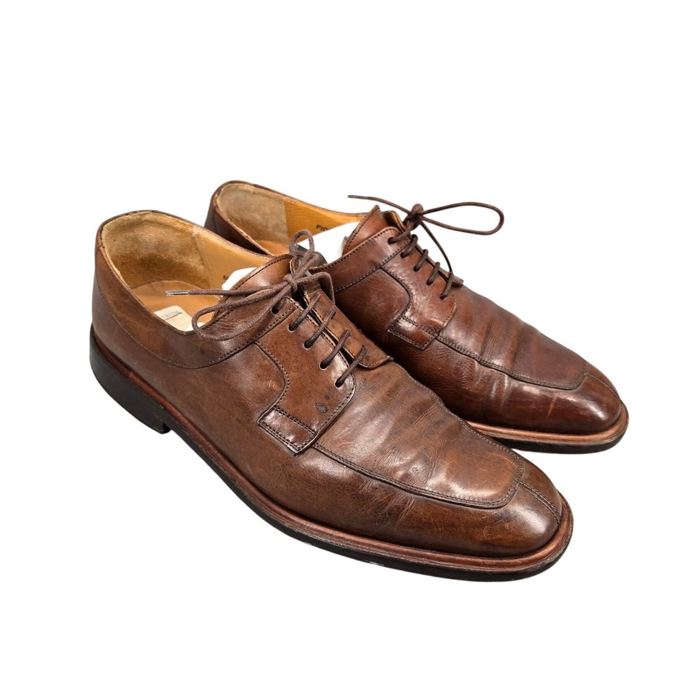 Mezlan Fiore Derby Shoes Men 10 Brown Leather Split Toe Made in Spain